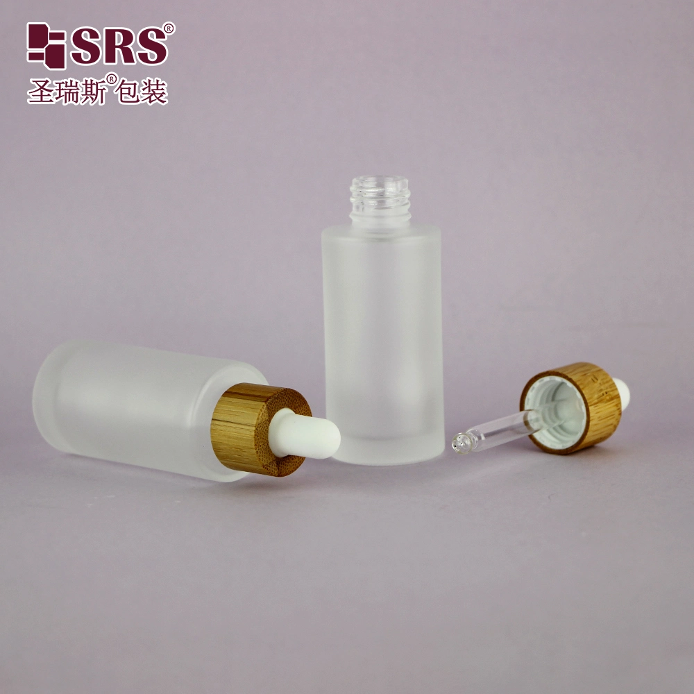 Bamboo 15ml 30ml 50ml Packaging Cream Serum PET lotion Airless Cosmetic Amber Glass pump Inner plastic Dropper roll on roller Essential Oil Perfume Spray Bottle