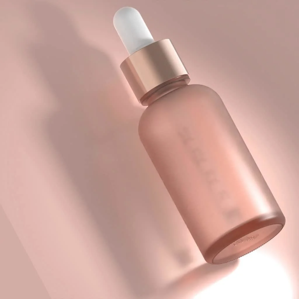 Hot Sale 20ml Round Shoulder Glass Dropper Bottle Small 20 Ml Frosted Glass Essential Oil Bottle with Dropper Serum Oil Bottle