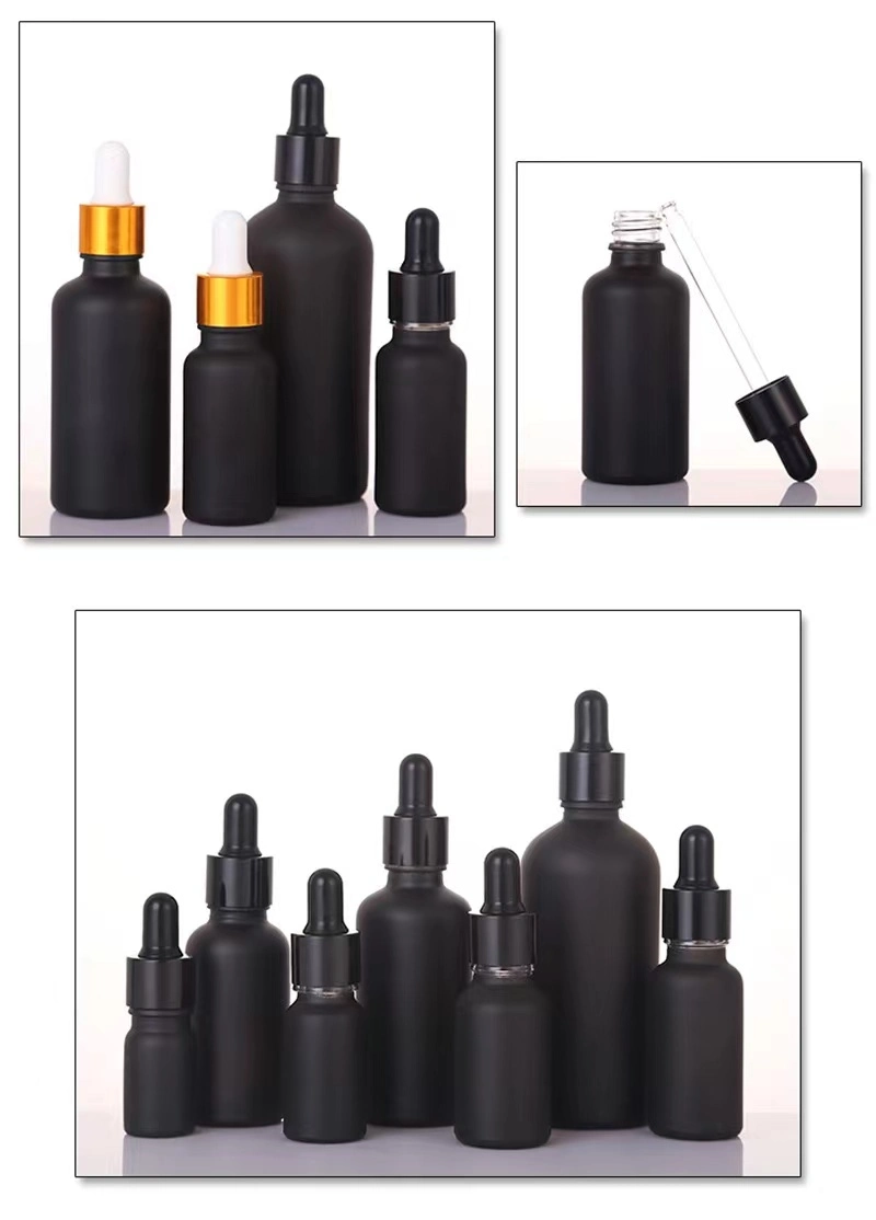 Hot Sale 20ml Round Shoulder Glass Dropper Bottle Small 20 Ml Frosted Glass Essential Oil Bottle with Dropper Serum Oil Bottle